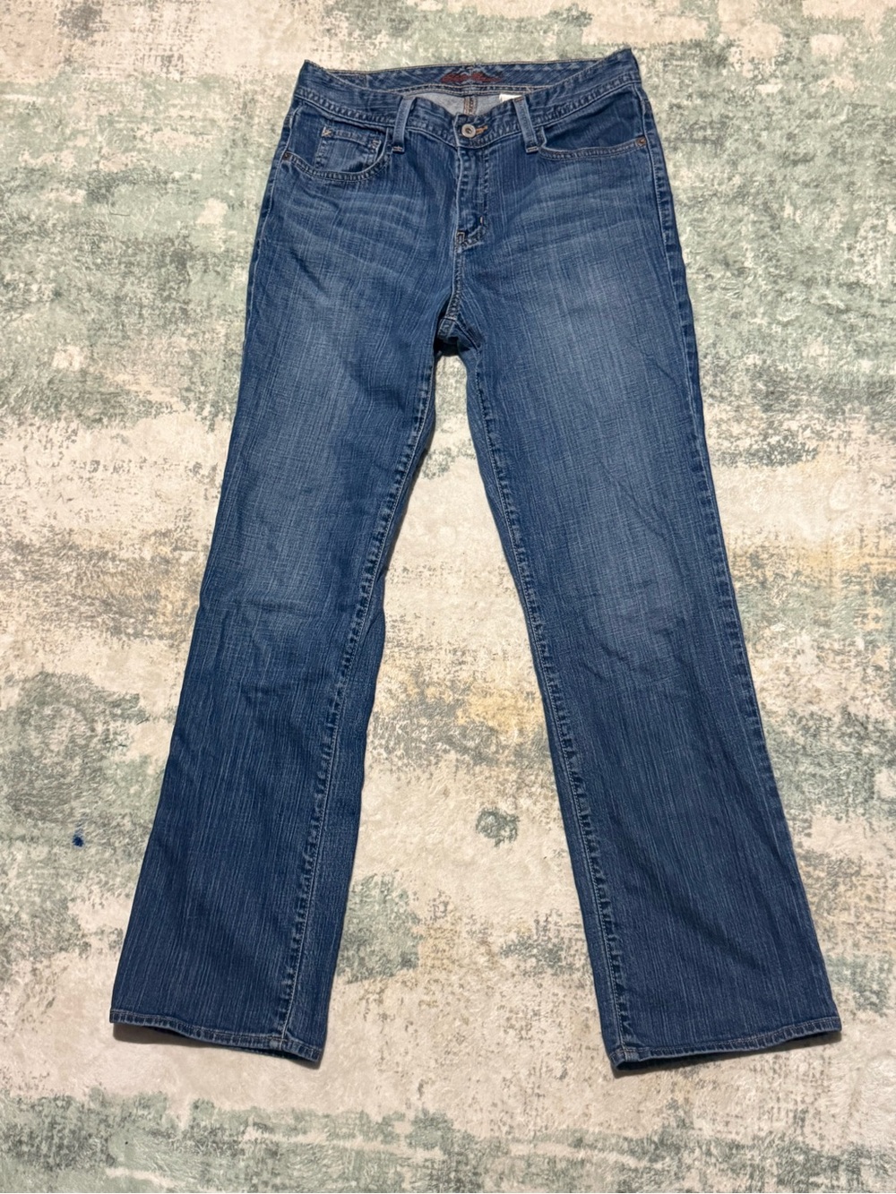Eddie Bauer Femme Fit Straight Leg Jeans Women’s 8R Medium Wash Stretch 31”